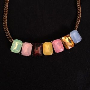 Multicolored Emerald Cut Statement Necklace